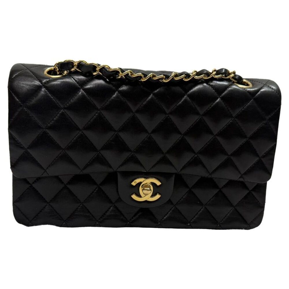 Chanel Medium Classic Double-Flap Shoulder Bag in Black Lamb Leather